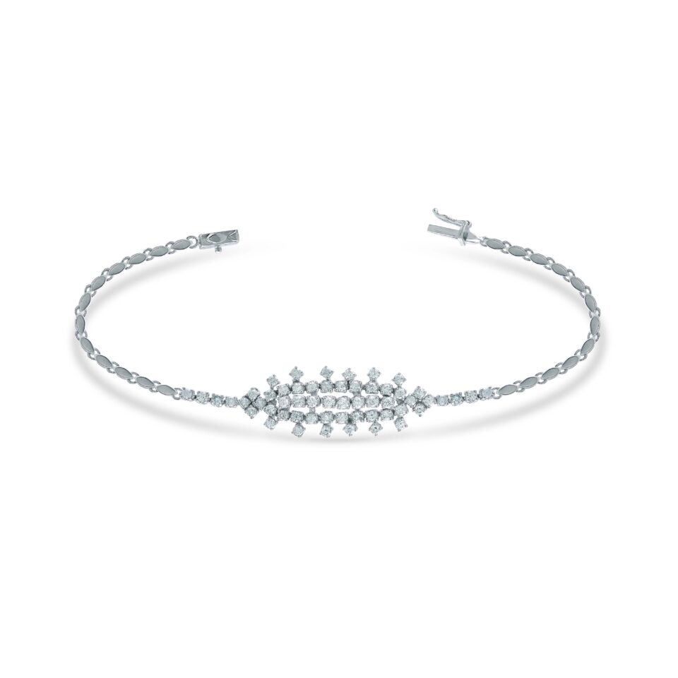Diamond Bracelet of 18K White Gold