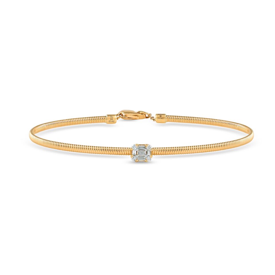 Diamond Bangle of 18K Yellow Gold