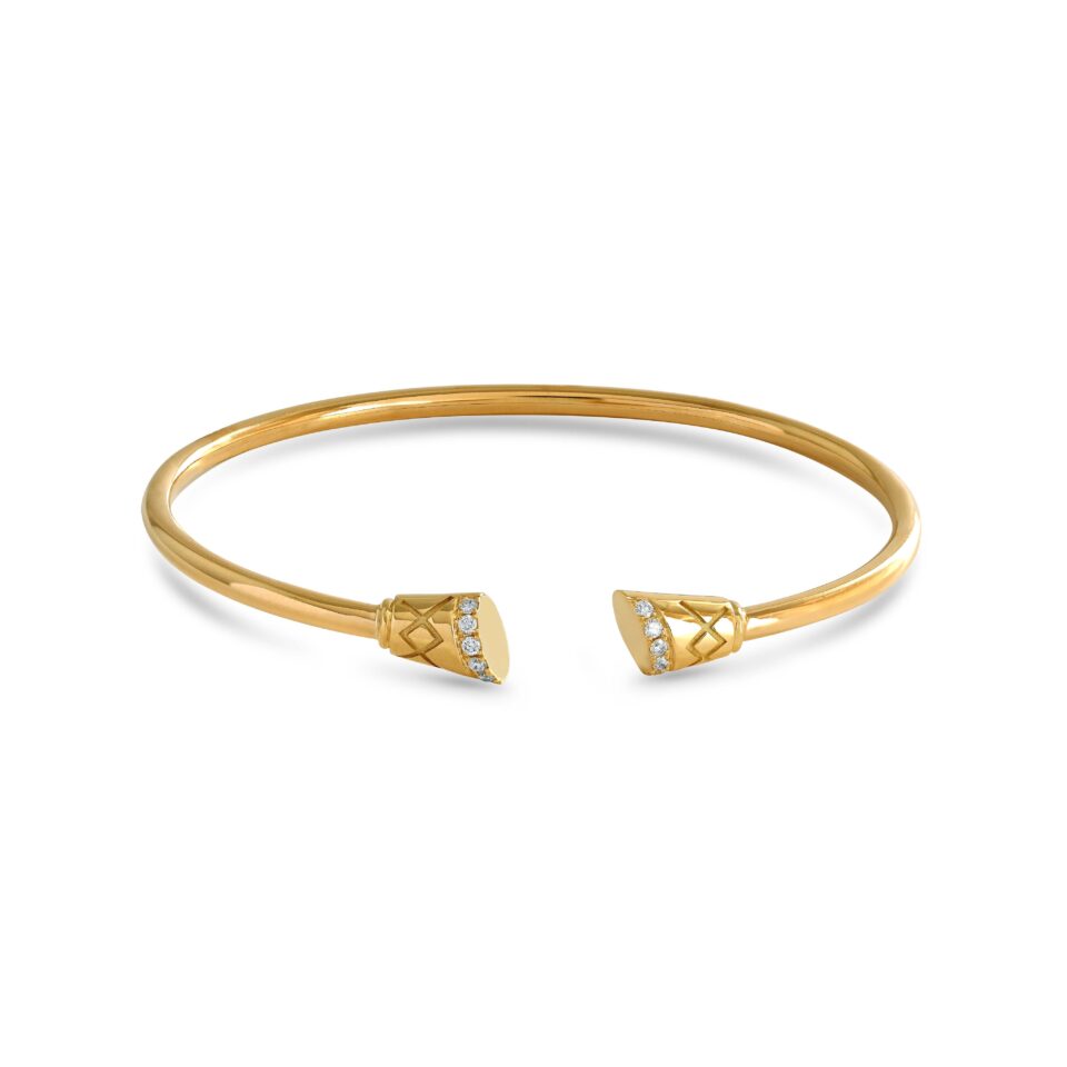 Diamond Bangle of 18K Yellow Gold