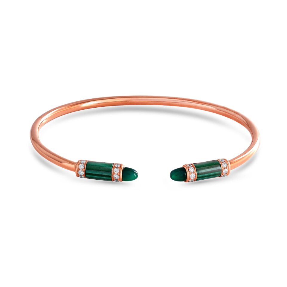 Diamond Bangle of 18K Rose Gold