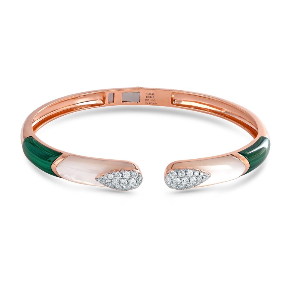 Diamond Bangle of 18K Rose Gold